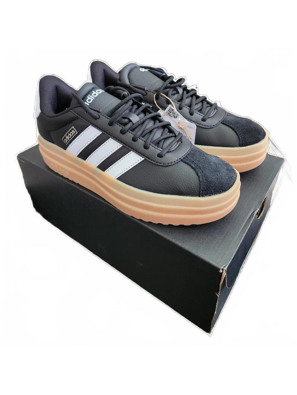 👟Title Adidas VL Court Bold Black Gum Sneakers – Women’s Size 7 – Brand New  🖤